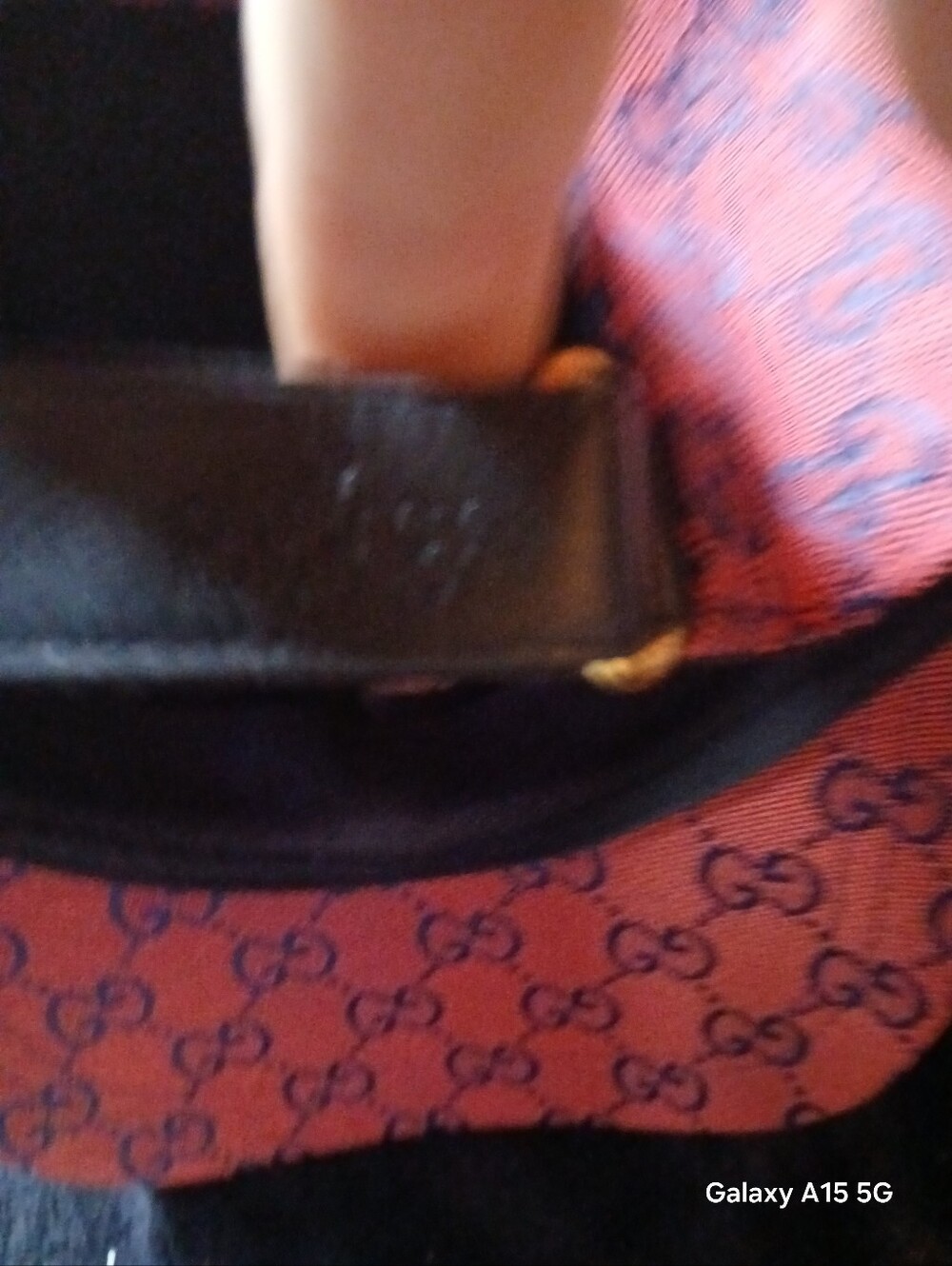 Gucci Rust Red Baseball Cap with Navy GG Pattern - Picture 3 of 7